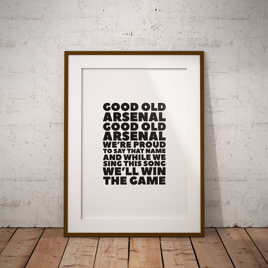 Good Old Arsenal Lyric Unframed Print