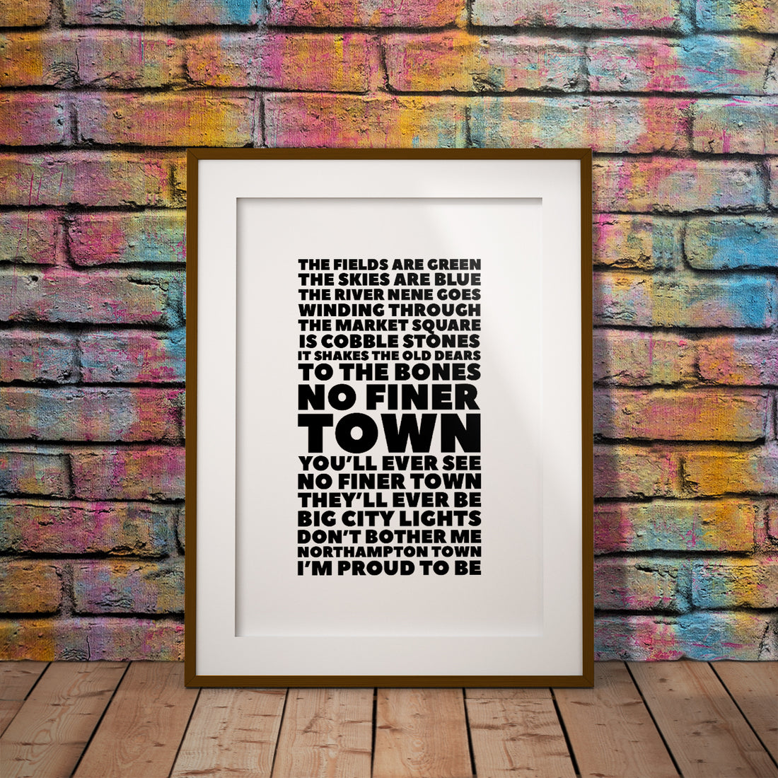 buy cobblestones market fa cup kettering football river nene market song crowd northampton town fields green chant anthem print art pixel8er wall decor gift