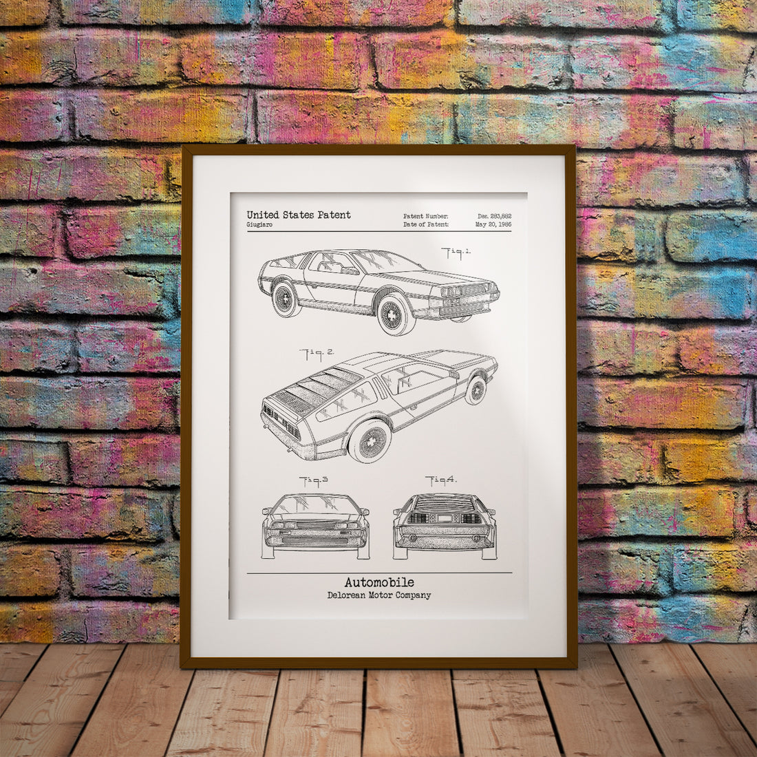 BUY Delorean time travel back to future car Patent Print Art Retro Vintage Geek automobile Nerd Decor design Technology Wall Pixel8er instant digital download back to future petrol head mechanic science fiction motoring petrol head Marty mcfly 