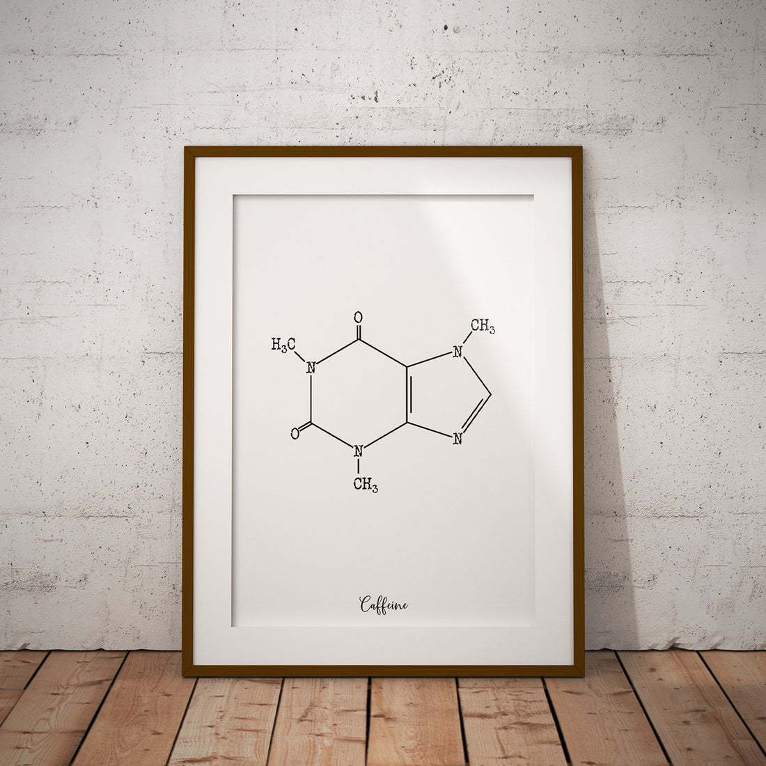 Coffee caffeine helix art print chemistry science pixel8er ponderings 