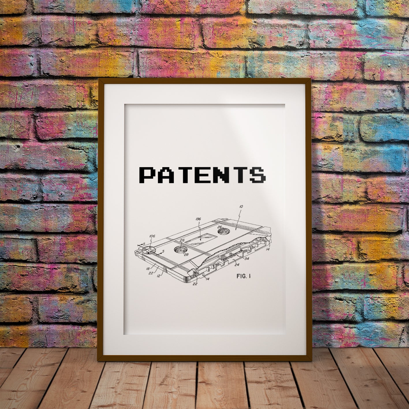 buy pixel8er patent gift present art wall decor geek nerdy fun retro design history nerd