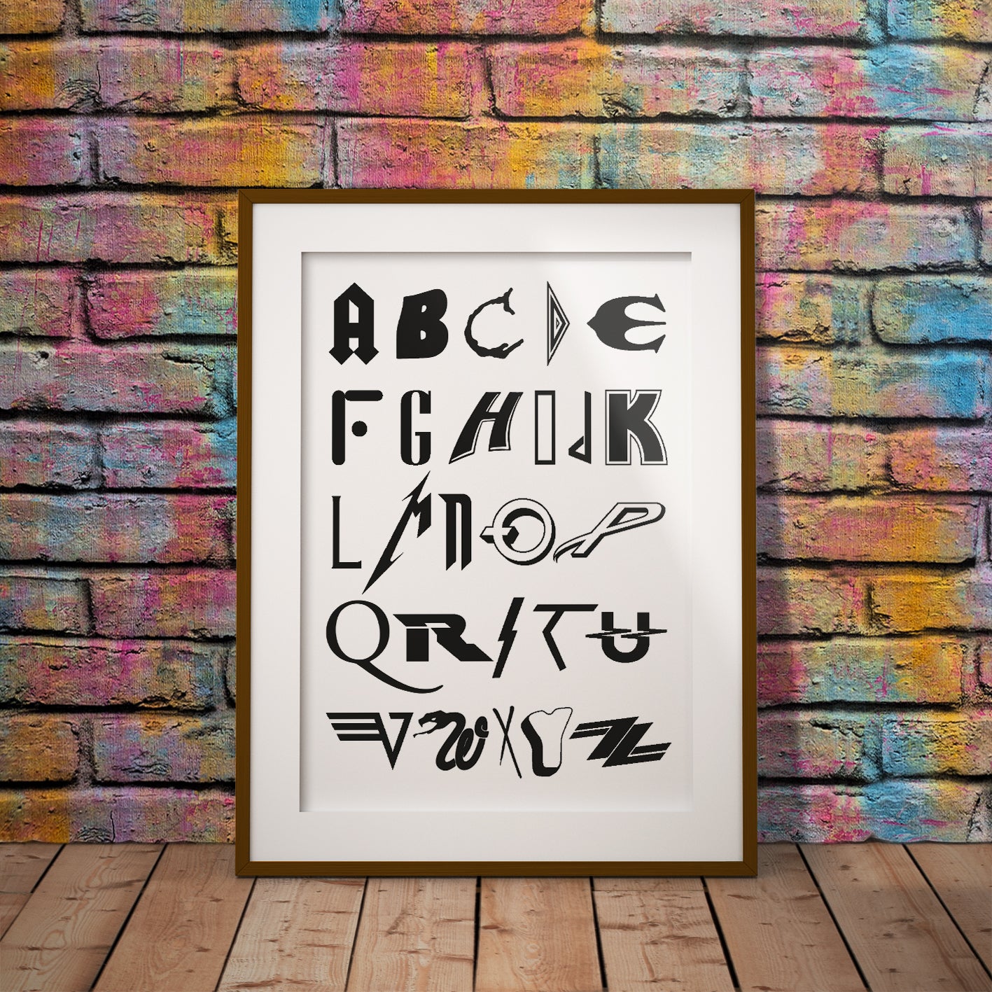 A To Z Rock Alphabet Print Pixel8er Heavy Metal Letters Decor Fun Buy acdc black sabbath alice cooper europe foreigner guns roses helloween iron maiden judas priest kiss can halen metallica ozzy poison yes zz top whitesnake hair buy gift present decor 