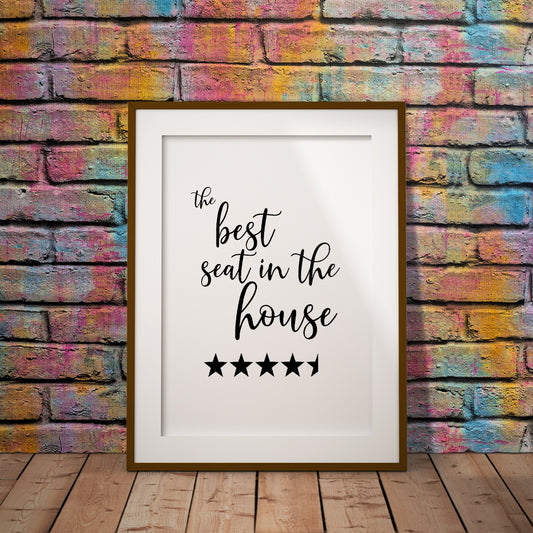 buy Best Seat In The House Bathroom Print Pixel8er motivational fun art decor review toilet instant digital download printable downloadable geek review humour decor wall art wc comedy trip advisor 