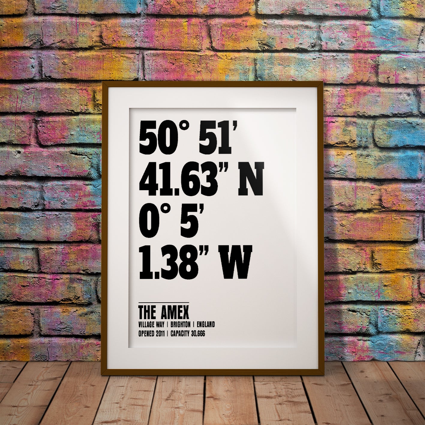 Brighton buy Amex Stadium Coordinates print pixel8er location gift decor geography dms village way football instant download digital downloadable travel