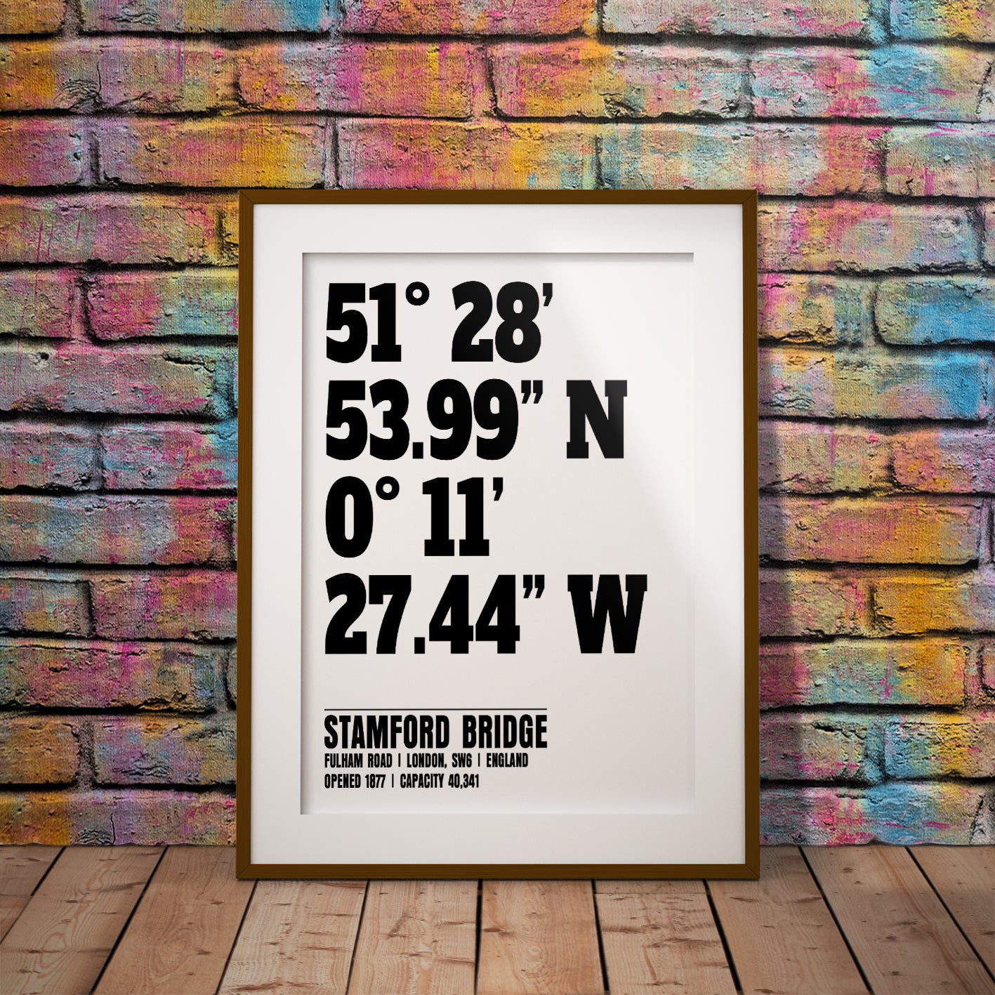 Buy fan gift Chelsea stamford bridge Stadium Coordinates print pixel8er location buy decor football gift where dms home ground place navigation geography 