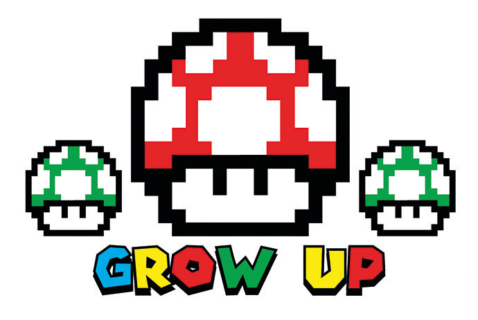 buy nerd retro gaming prints not old home mario mushroom grow up get a life sports prints