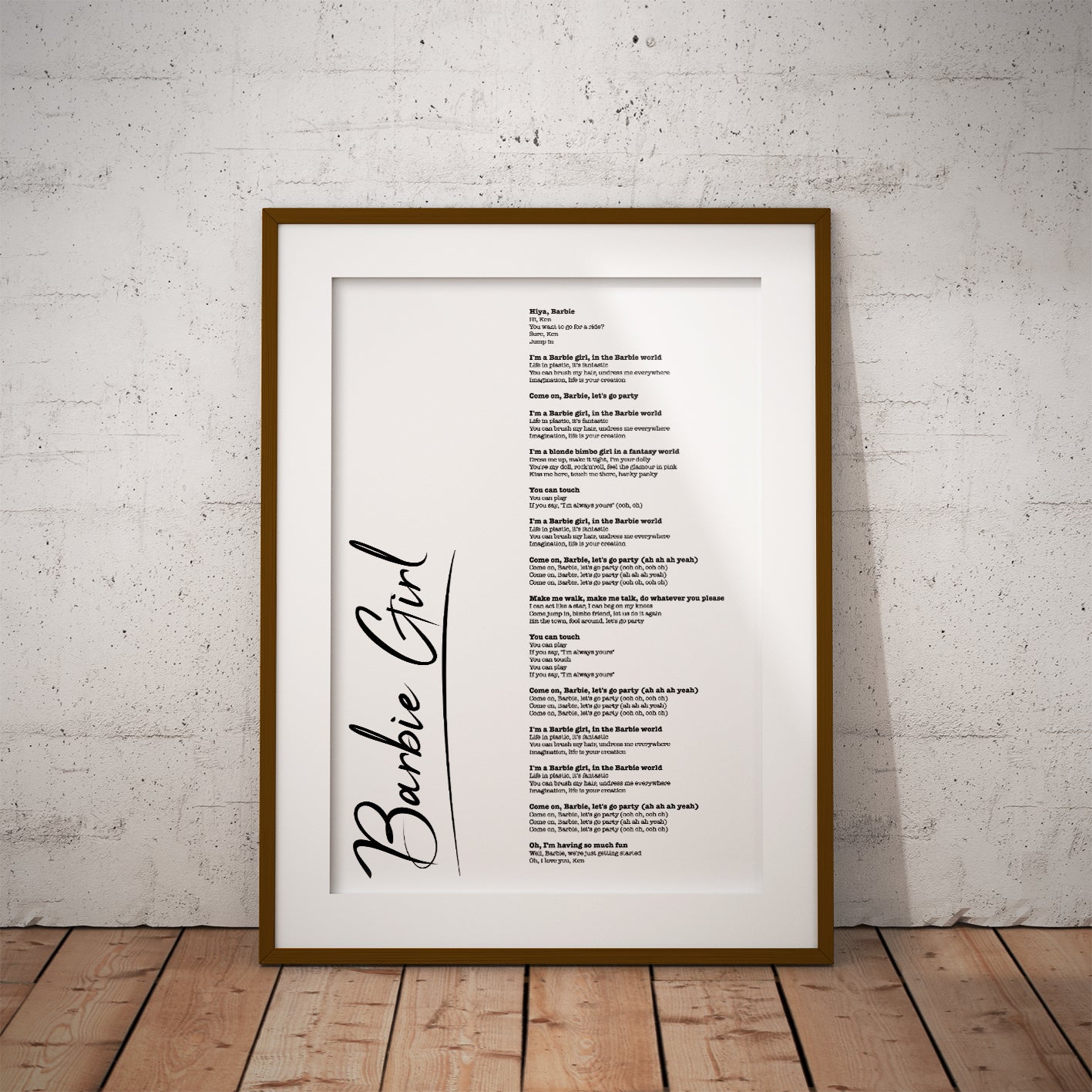 aqua Nikki minaj Coldplay blur pulp queen prince musician anniversary wedding memento Custom lyric rock rap metal pop dance disco chart song music lyric design wall decor gift present fun nerd living custom bespoke pixel8er