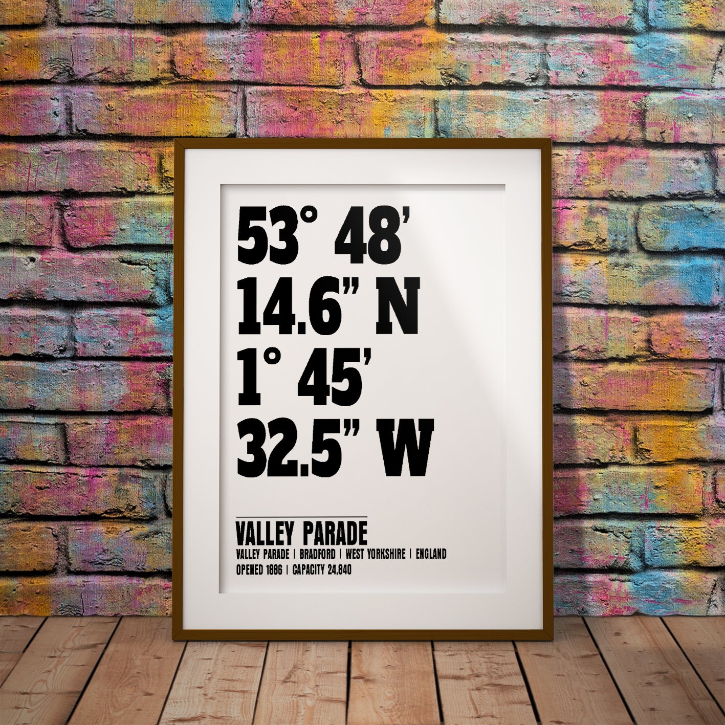 buy bradford valley parade location geography coordinate dms stadium print art words pixel8er digital download instant printable downloadable