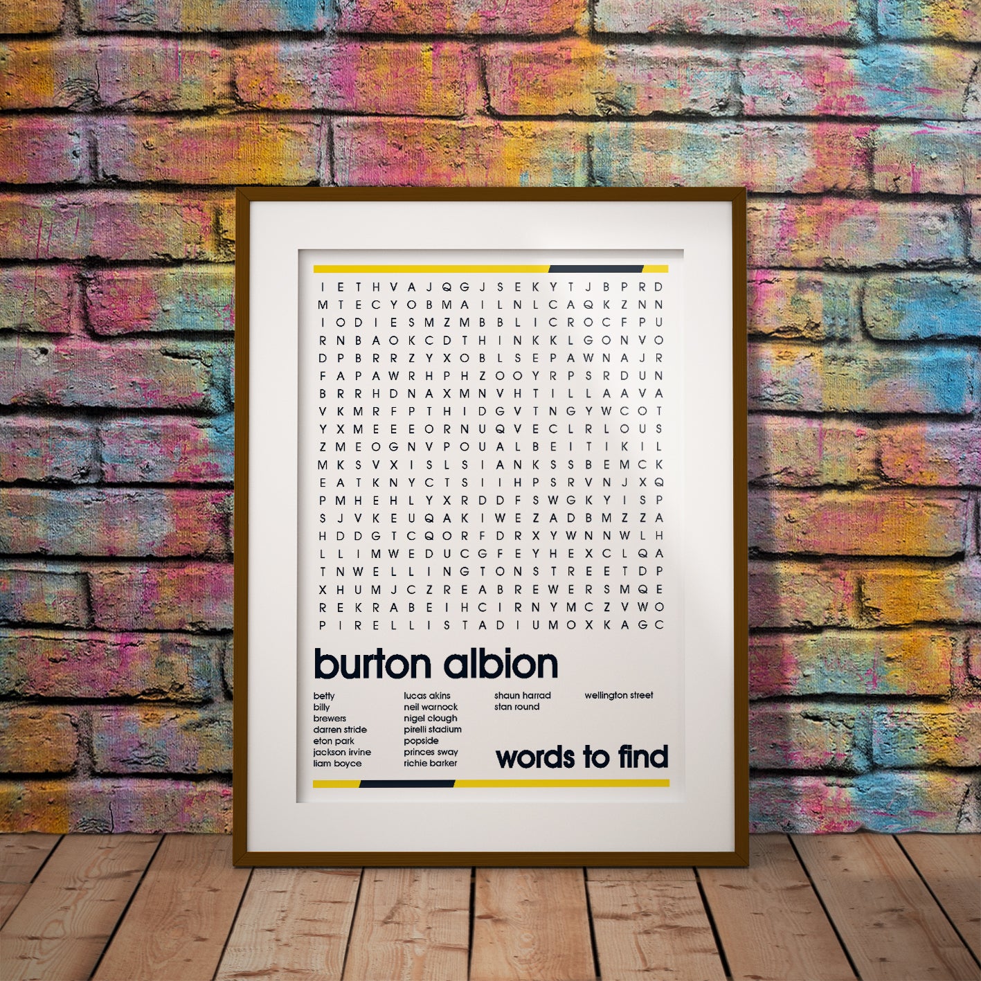 burton albion brewers buy football fan gift art fun wordsearch history famous stadiums soccer man cave nerd supporter club teaser wall decor digital instant download printable