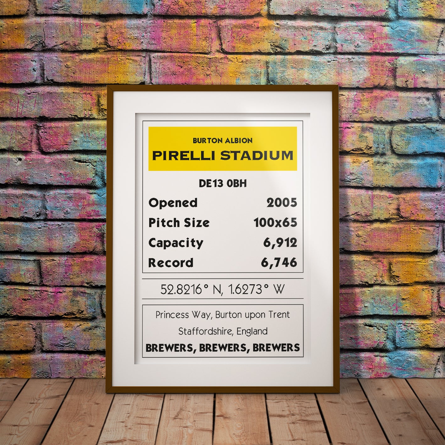 Burton monopoly game deed albion buy de13 0bh football fan gift art fun wordsearch history famous stadiums soccer man cave nerd supporter club teaser wall decor league monopoly football ground scotland opened gift present art decor print wall art brewers pirelli staffordshire