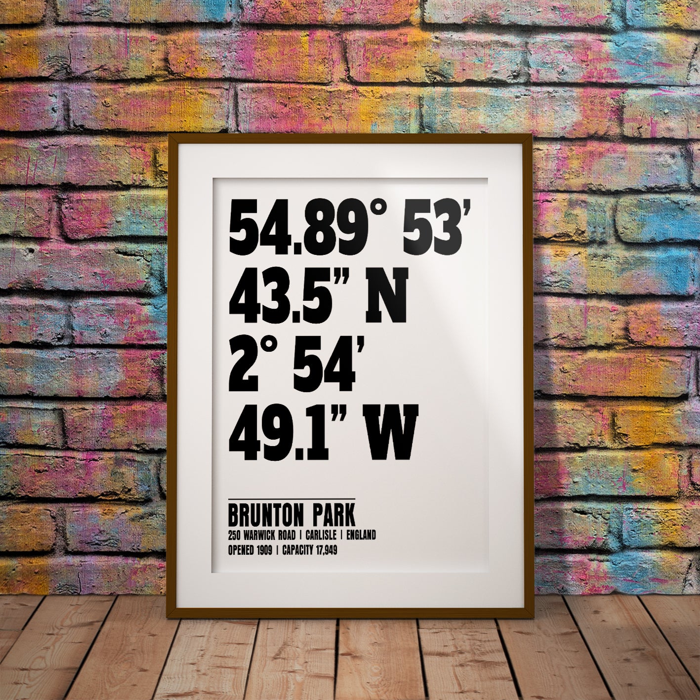 buy carlisle united brunton park stadium location coordinates print minimalist poster geography pixel8er instant digital download printable football soccer club team 