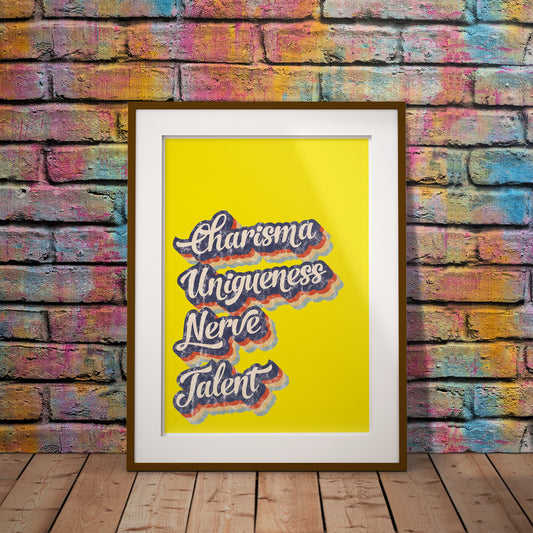 buy charisma uniqueness nerve talent cunt drag phrase motivational custom race pixel8er poster gift art typography instant digital download printable ru Paul affirmation uk all stars motivation swear 