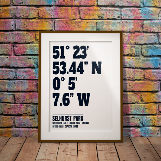 buy football crystal palace selhurst park Stadium Coordinates print pixel8er buy location instant digital download downloadable printable