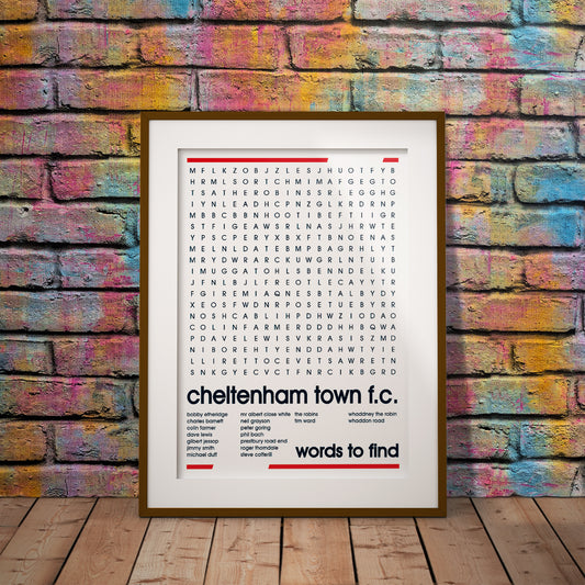 cheltenham town whaddon robins buy football fan gift art fun wordsearch history famous stadiums soccer man cave nerd supporter club teaser wall decor instant digital download printable downloadable