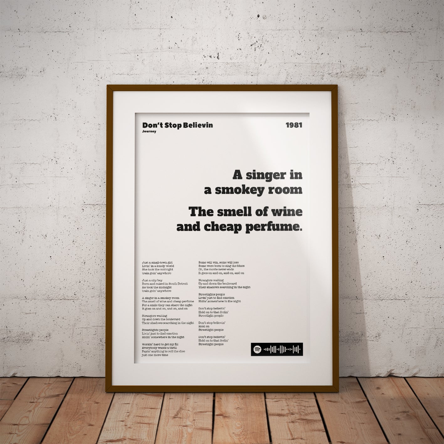 buy gift print custom lyric journey dont stop believin adele stones rolling funk jazz soul reggae ska home bedroom lounge kitchen arctic monkeys jam ed sheerhan spice girls