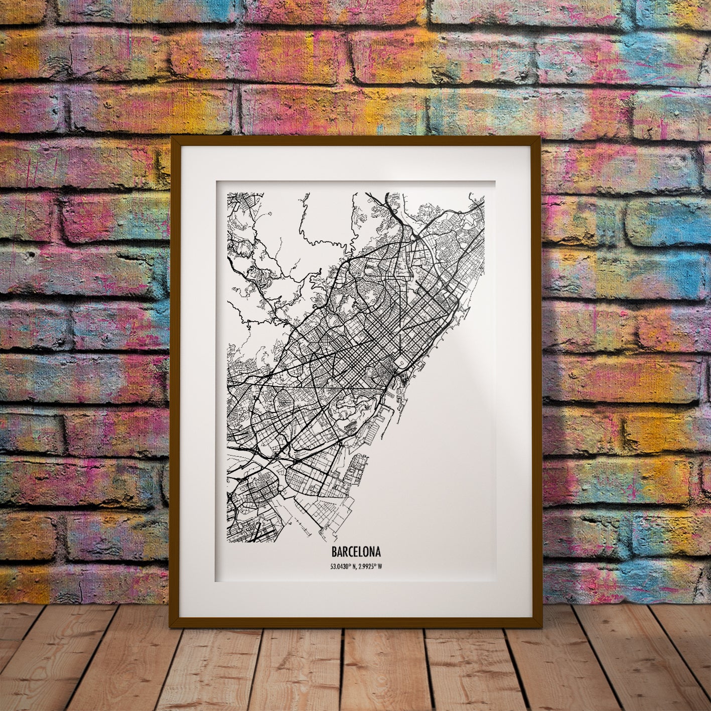 buy print barcelona geography dms location holiday spain christmas anniversary honeymoon travel pixel8er birthday-gaudi espanyol scandinavian minimalist dms