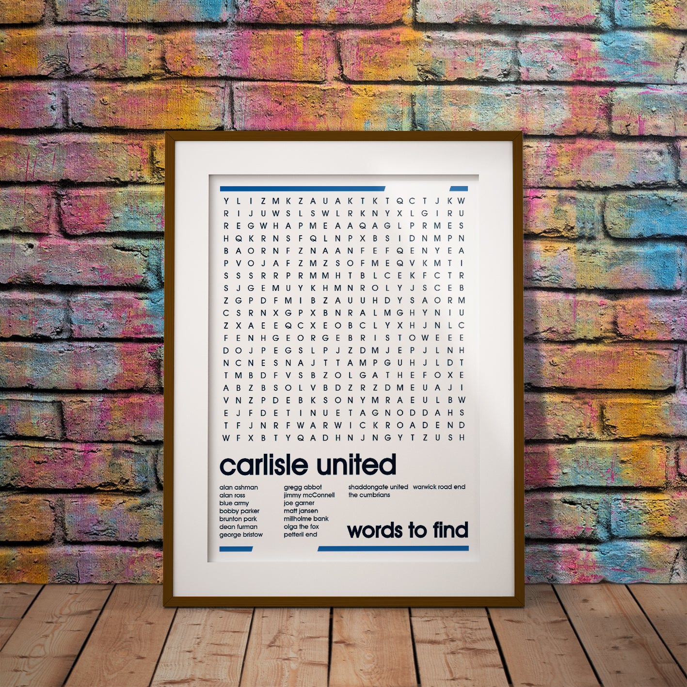 cumbrians carlisle united brunton buy football fan gift art fun wordsearch history famous stadiums soccer man cave nerd supporter club teaser wall decor instant printable digital download