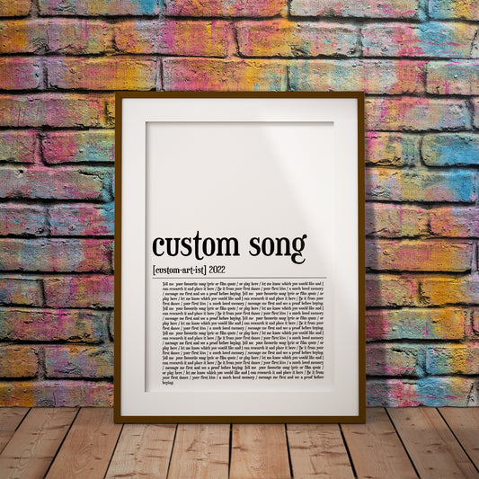 custom cheap song wedding birthday gift present minimalist book words metal chart country rock pop music buy custom personalised lyric gift art dictionary wall decor bespoke pixel8er