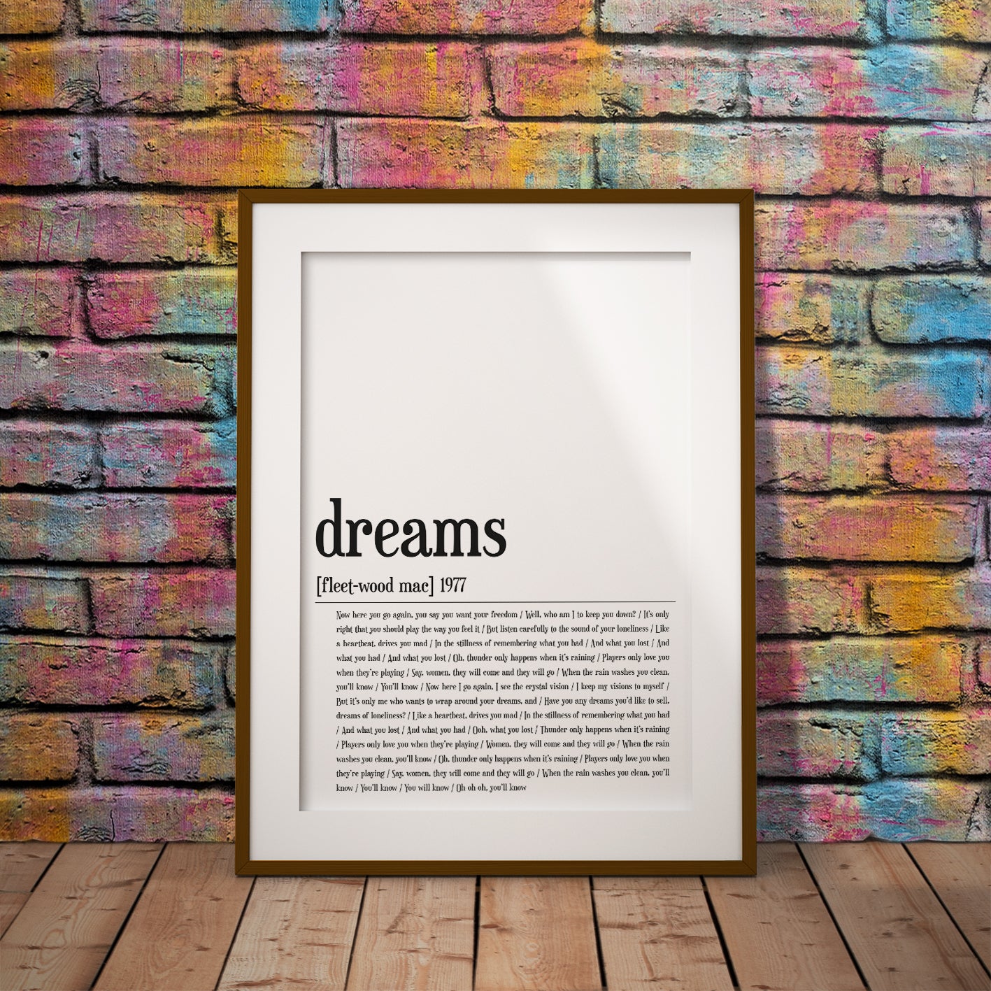 dreams fleetwood mac christine mcvie rock pop music buy custom personalised lyric gift art dictionary wall decor bespoke pixel8er