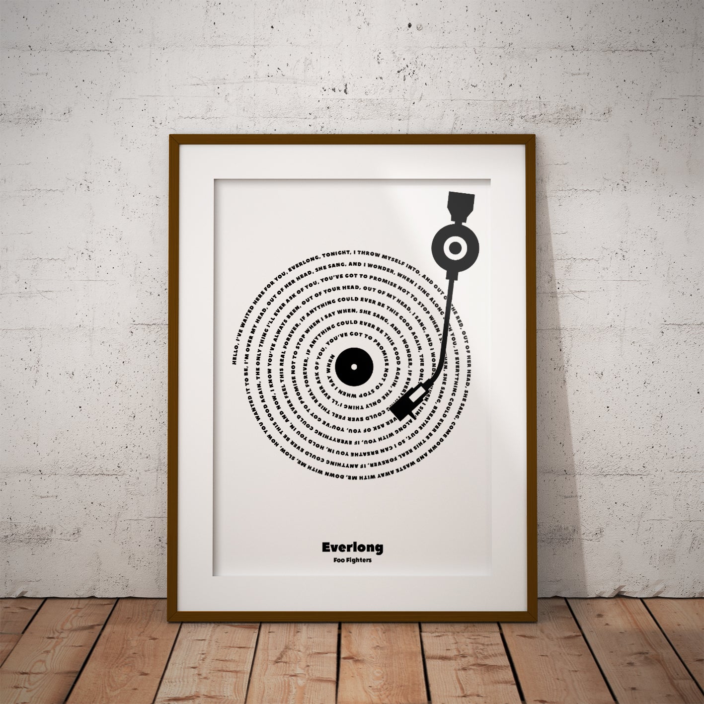 foo fghters everlong times like these learning to fly buy custom lyric print spiral record minimalist tone arm dj record player gift wedding birthday music pop rock alt metal song beatles adele queen wall decor pixel8er christmas spinning