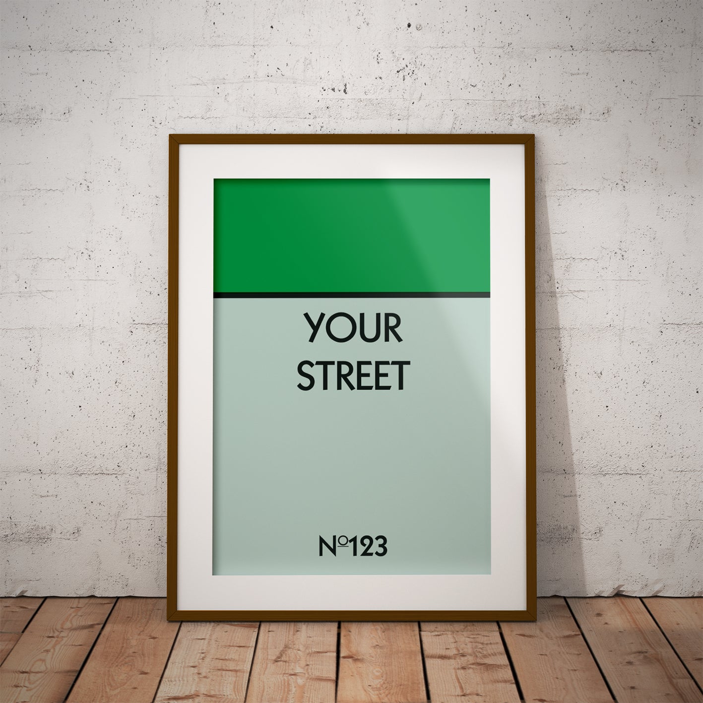 green board game buy custom street house number address monopoly property design decor wall art print pixel8er geek nerd fun game house