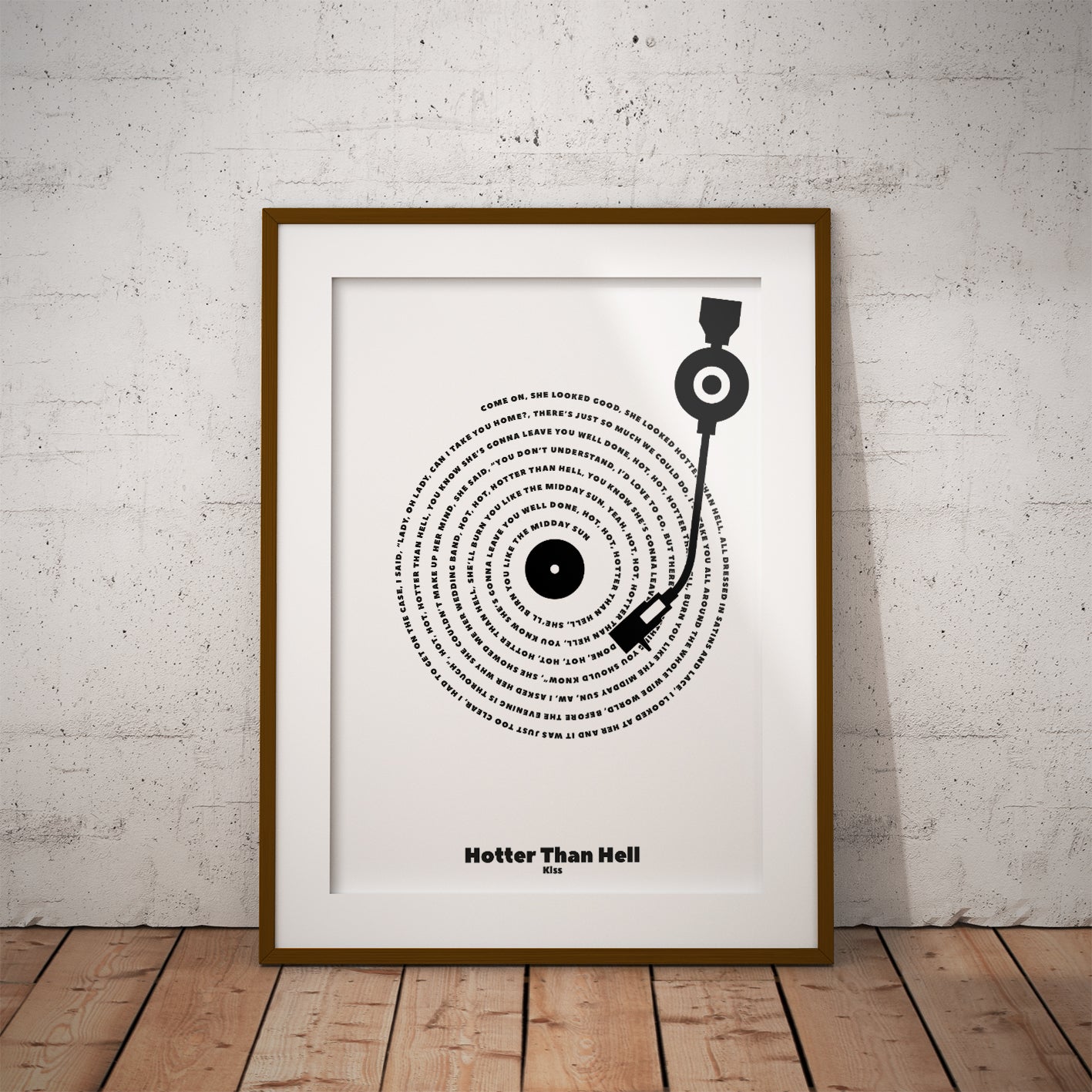 kiss hotter summer metallica linkin park sabbath zeppelin buy custom lyric print spiral record minimalist tone dj record player gift wedding birthday music pop rock alt metal song beatles adele queen decor pixel8er christmas spinning