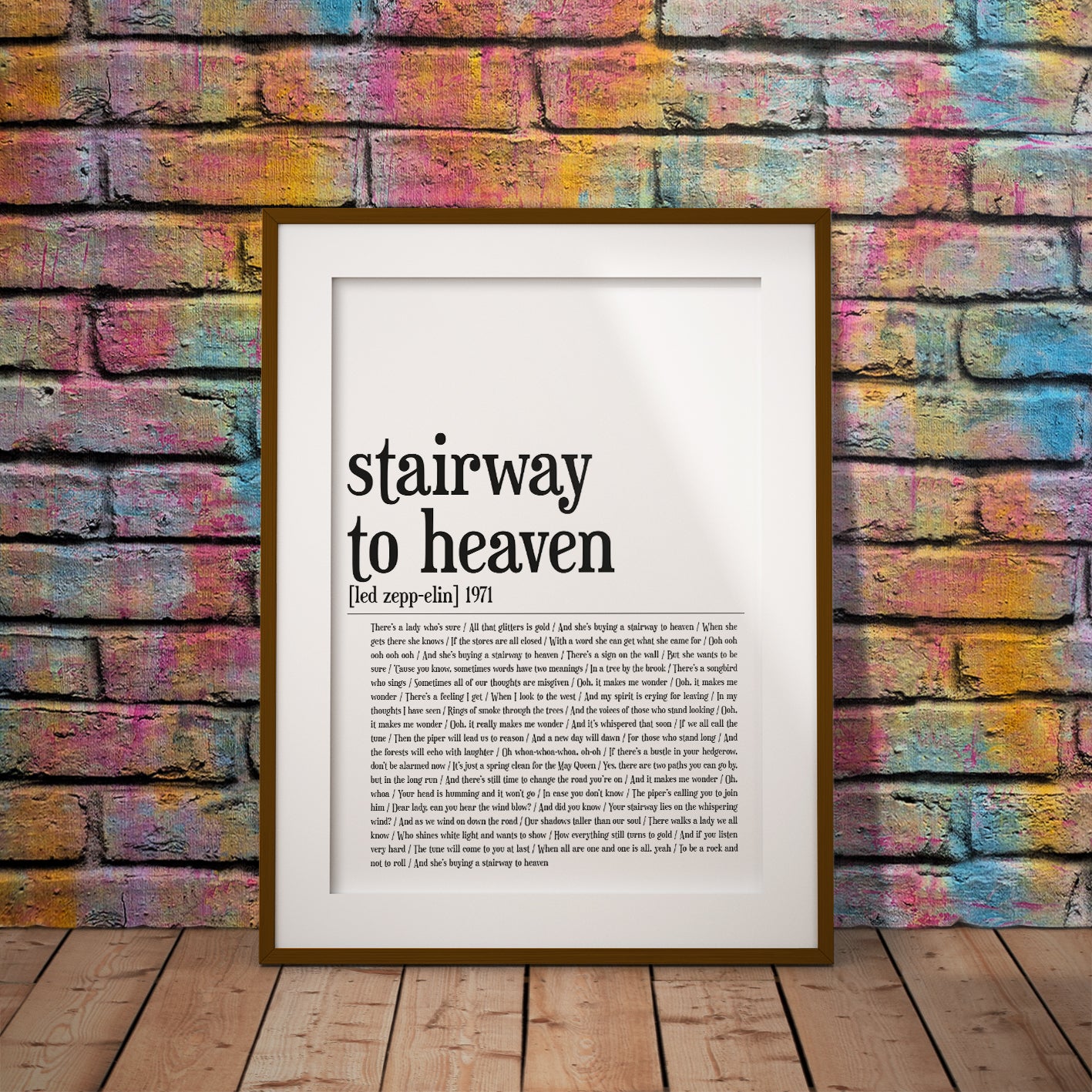 led zeppelin rock pop music buy custom personalised lyric gift art dictionary wall decor bespoke pixel8er