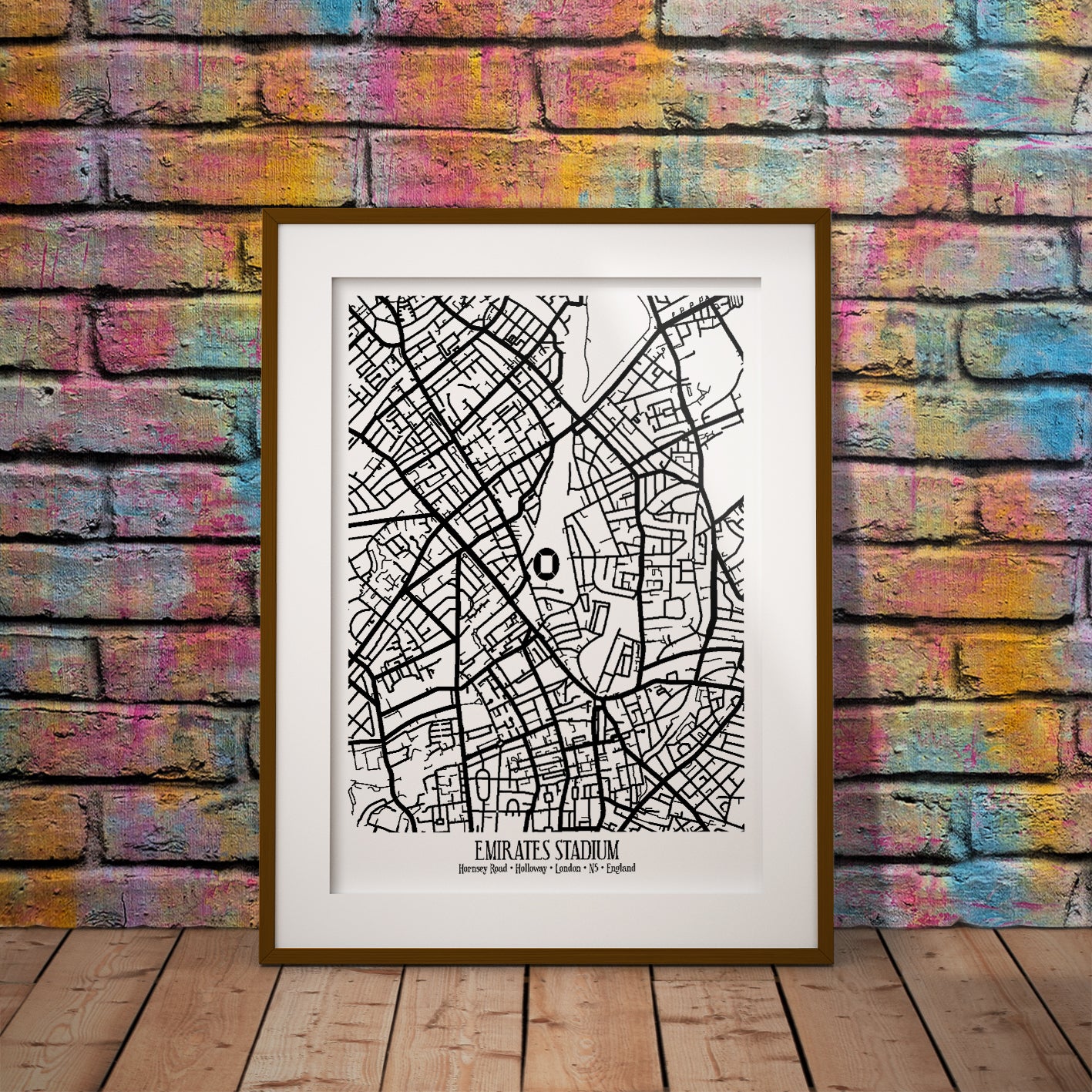 buy arsenal london emirates stadium coordinates location dms geography print art pixel8er wall decor gift red white gunners printable instant digital downloadable download