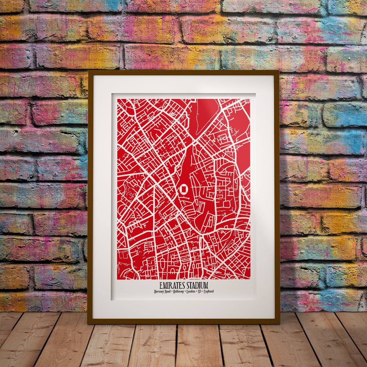 buy arsenal london emirates stadium coordinates location dms geography print art pixel8er wall decor gift red white gunners printable instant digital downloadable download