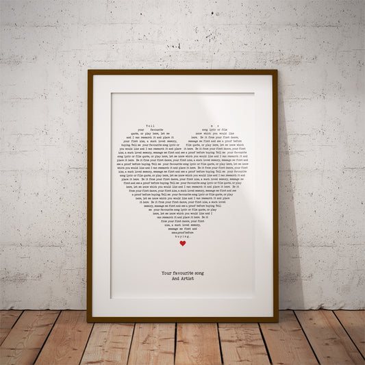 buy custom heart shaped lyrics print love wedding valentines gift minimalist poster design christmas wife happy pop rock