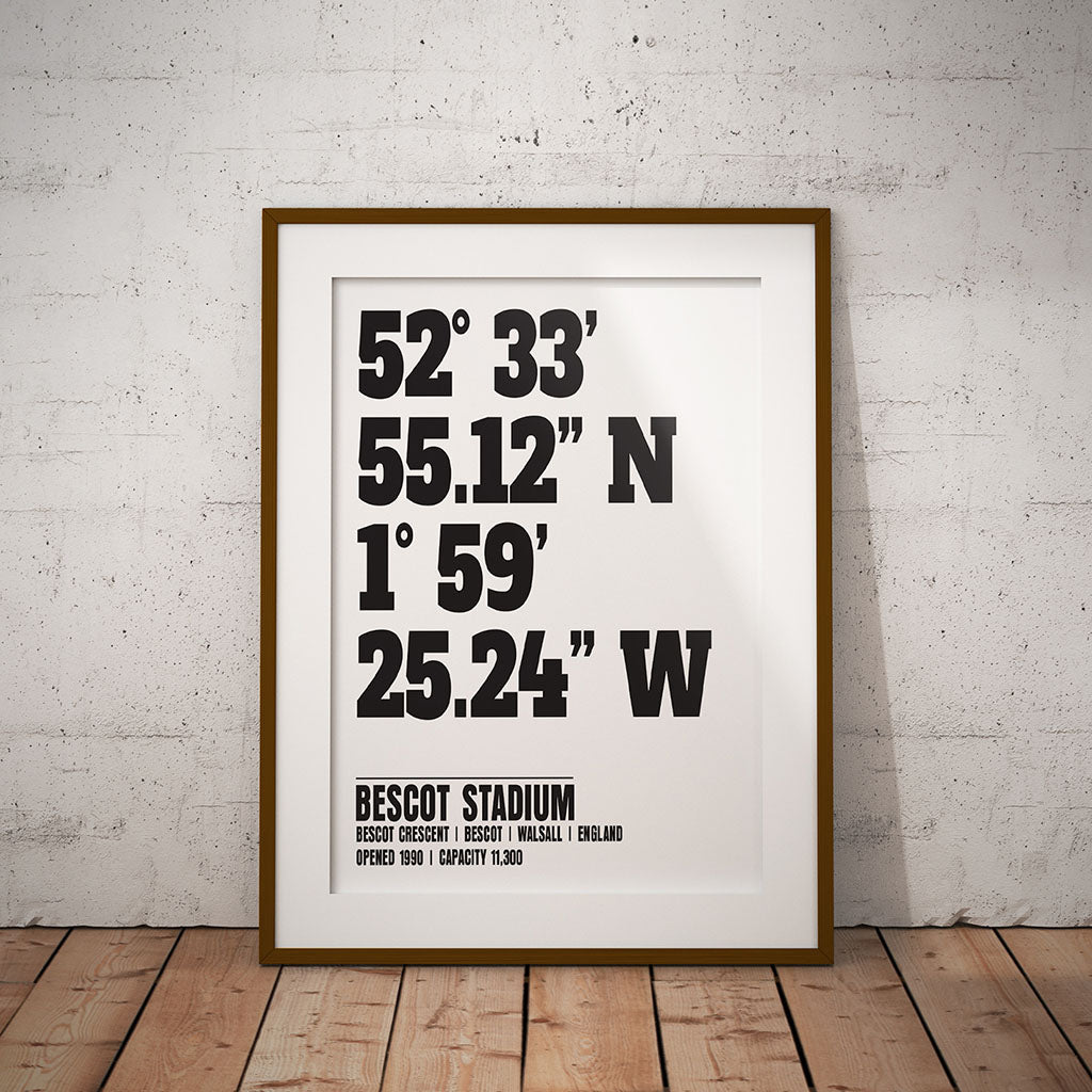 buy gift present walsall bescott stadium location dms coordinates geography print pixel8er