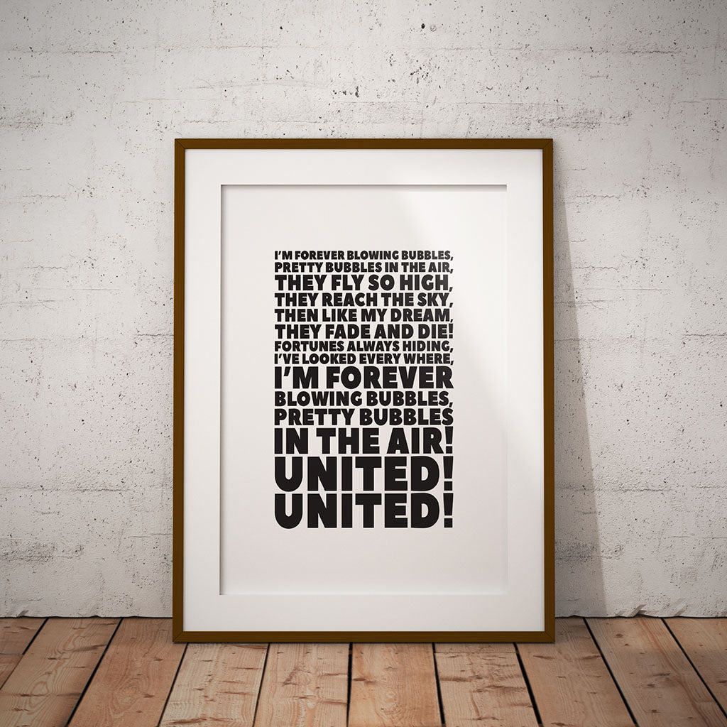 west ham united forever blowing bubbles lyrics print art football terrace anthem pixel8er