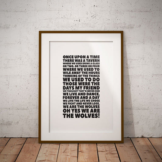 buy wolves wolverhampton wanderers chant those where the days print pixel8er terrace anthem song lyric