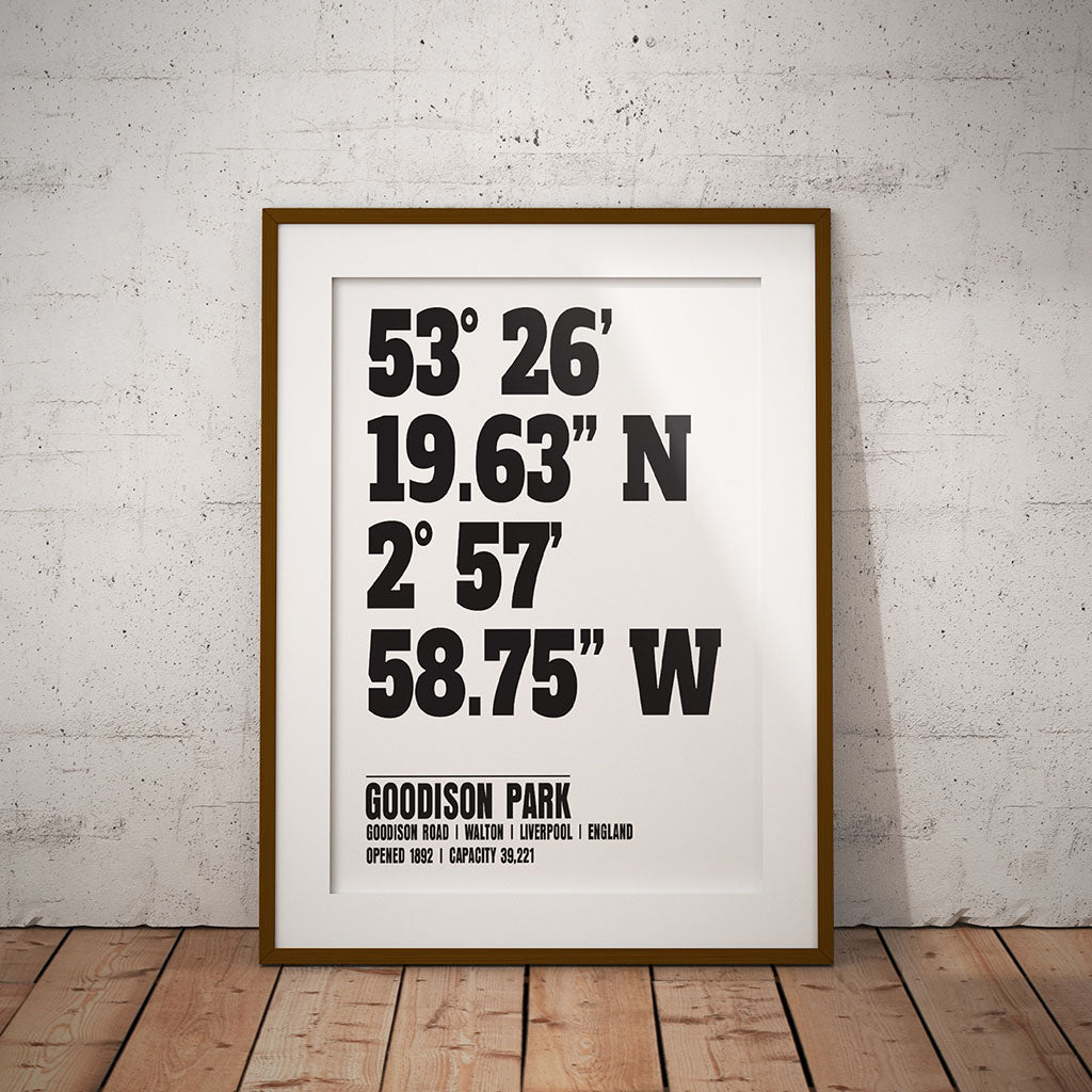 buy gift present everton goodison park Stadium Coordinates print pixel8er location football ground instant gift digital downloadable printable toffees printable download